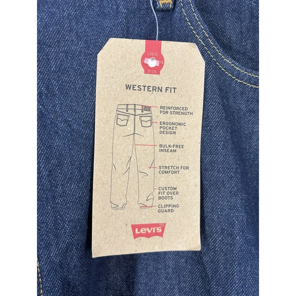 Levi's Western Fit Jeans 48x34 Big & Tall NWT Stretch Straight Leg Dark Wash